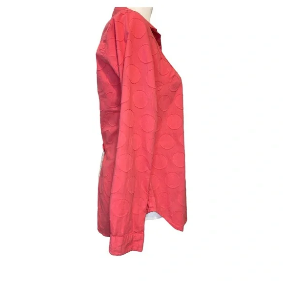 Isabella Sinclair Textured‎ Dot Mixed Fabric Top Size XS Pink Cottagecore - Picture 3 of 13